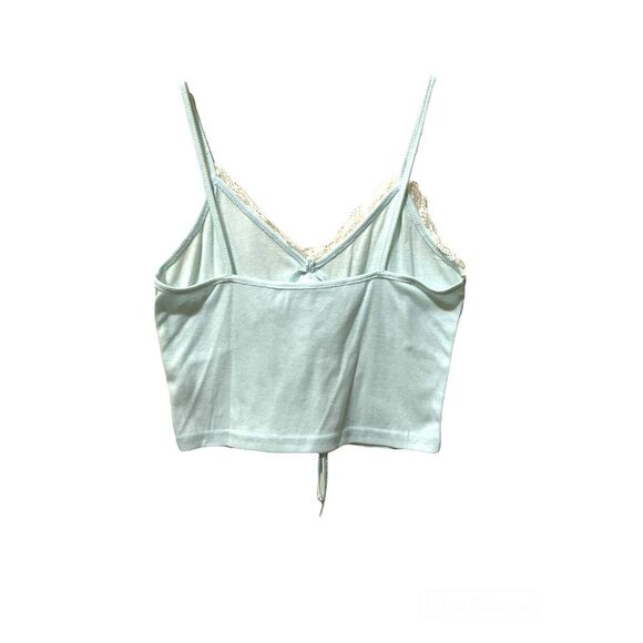 Shein mint green cropped camisole top with lace trim size small - Picture 2 of 6
